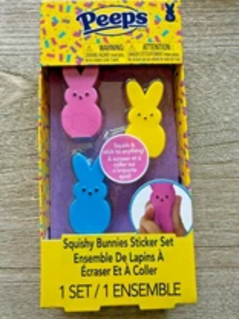 Peeps Squishy Chick & Bunnies Sticker Sets - Yellow, Pink, Blue - Picture 2 of 3